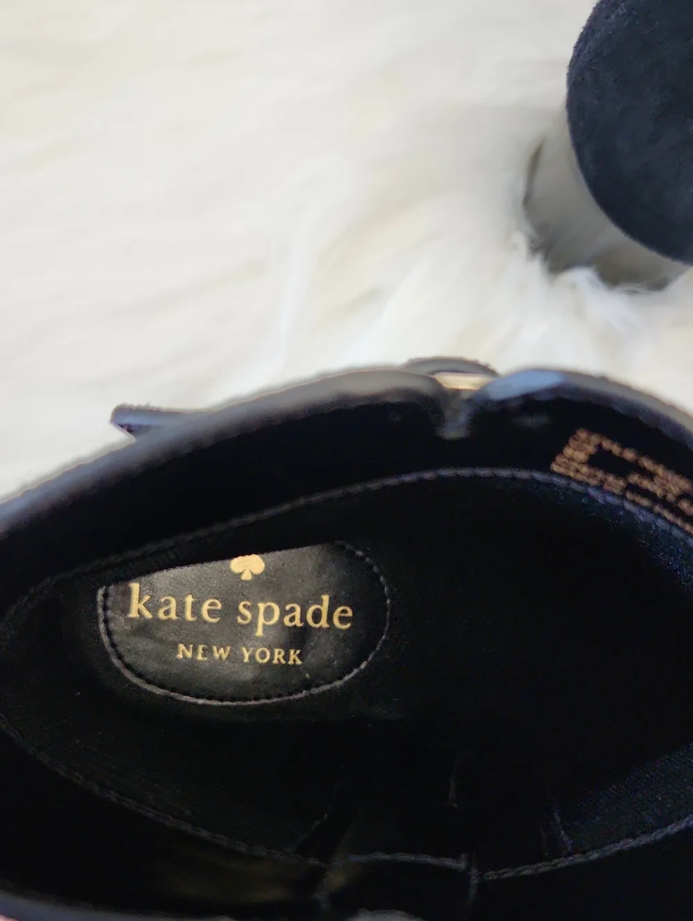 Kate Spade NY Blaire Suede Block Heel Ankle Boots Sz.6 B Black
